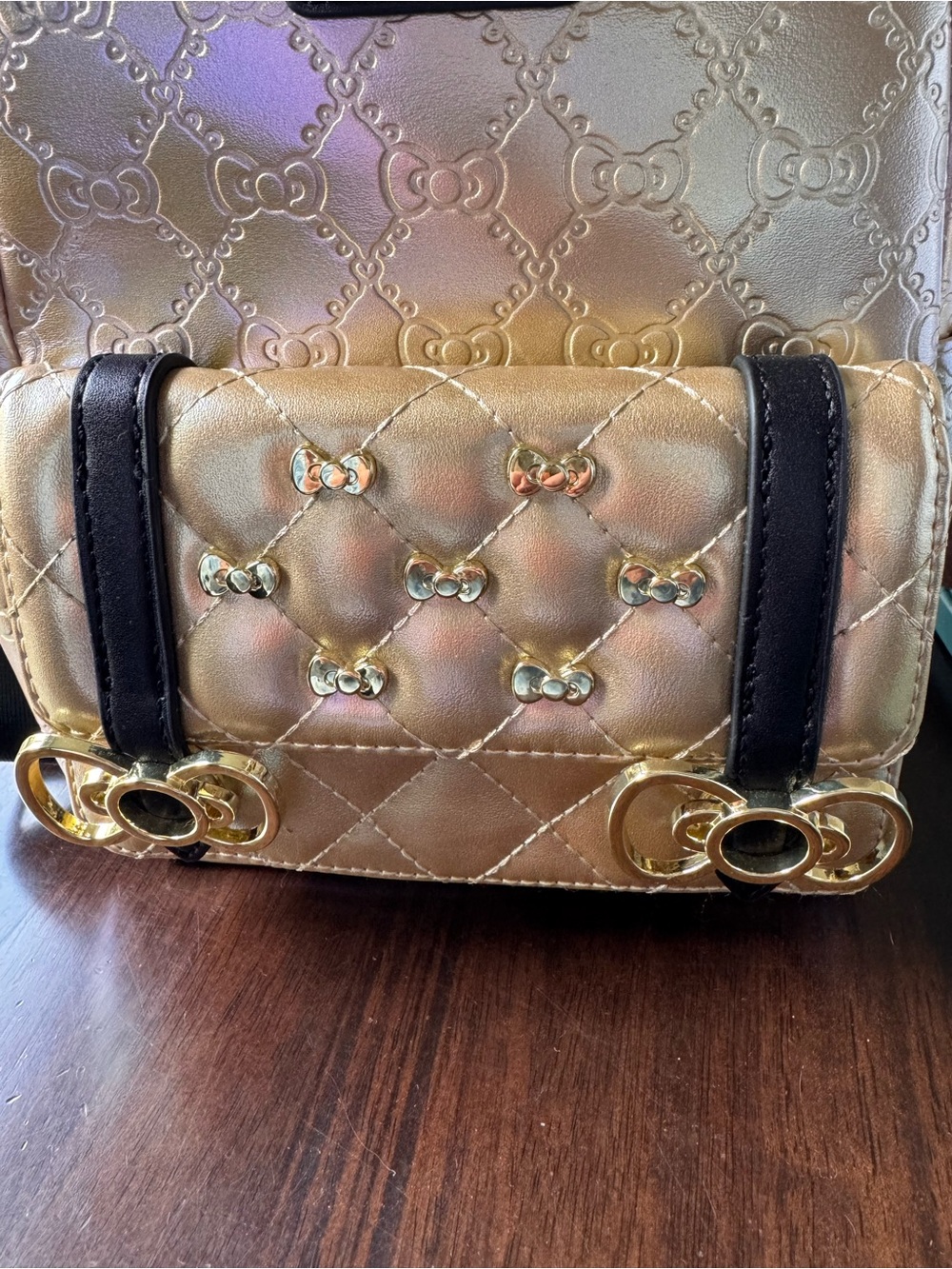 Loungefly Metallic Rose Gold Hello Kitty Mini Backpack - Picture 6 of 6